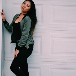 Olive Bomber Jacket (Small)